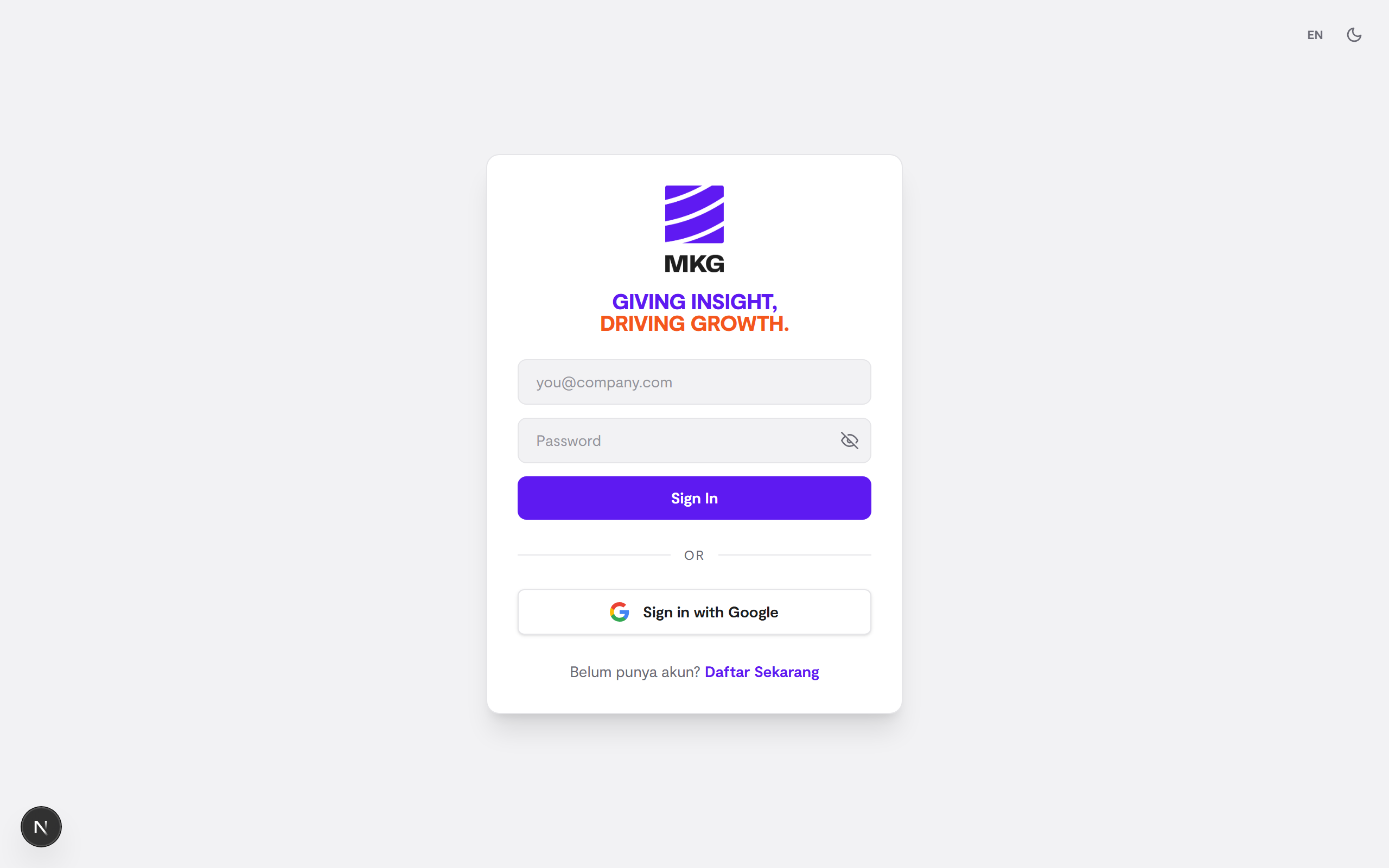 Mierakigai CRM sign-in